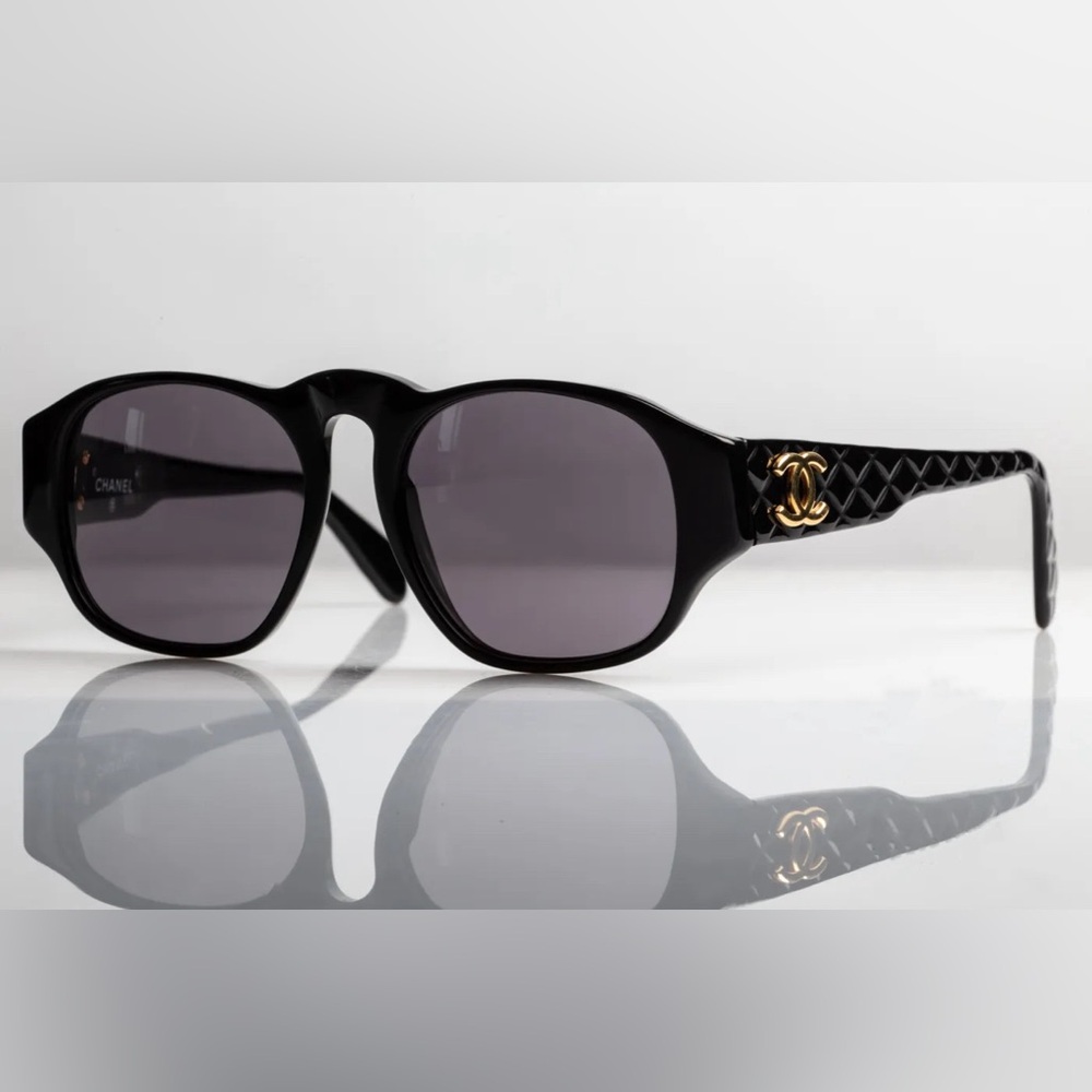 Chanel Gold CC Quilted Sunglasses